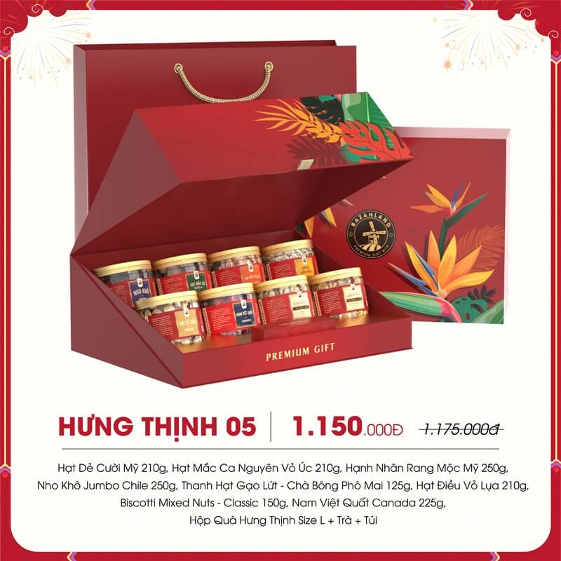Hộp quà Tết đẹp mắt có thể đặt online tại Bazanland