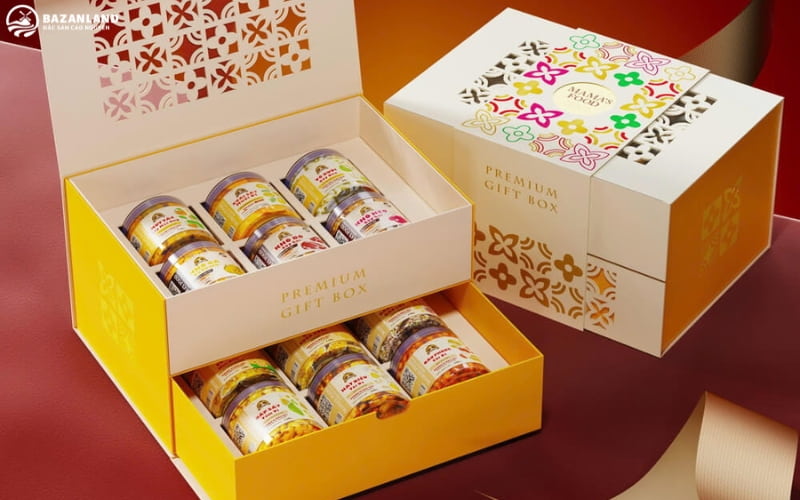 Set quà Tết Happiness 12 là sản phẩm quà Tết tốt cho sức khoẻ với màu sắc tươi tắn, độc đáo