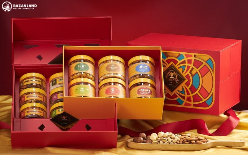 Hộp quà Tết sức khoẻ mix các loại hạt dinh dưỡng giàu dưỡng chất và năng lượng